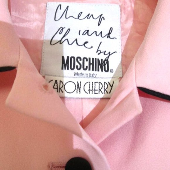 vintage moschino cropped jacket pink blazer envelope size small - Picture 4 of 5